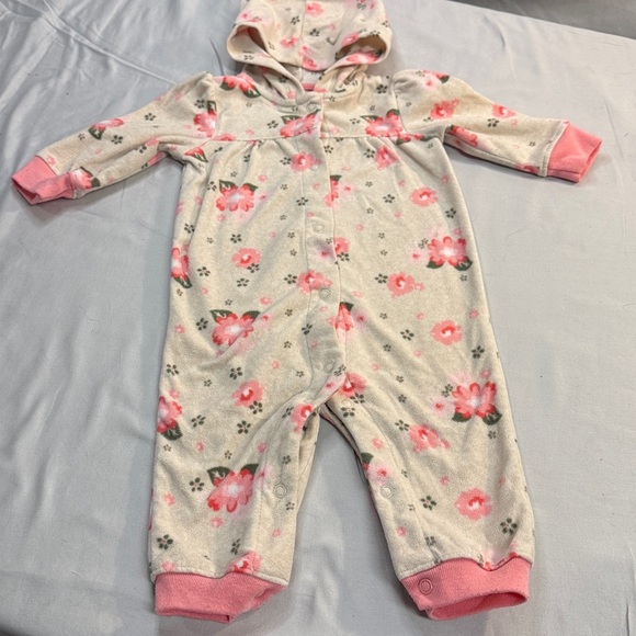 Carter's - Child of Mine - Pink and Cream Fleece Romper/one piece - Picture 1 of 3